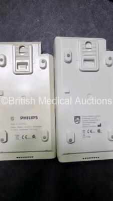 Job Lot 2 x Philips IntelliVue MP50 Neonatal Patient Monitors (Both Power Up Damage to Module Clip - See Photos) 2 x Philips M3001A Multiparameter Modules with Press, Temp, NBP, SpO2 and ECG/Resp Options and 1 x IntelliVue X2 Handheld Patient Monitor with - 7