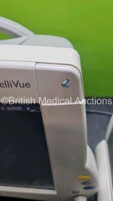 Job Lot 2 x Philips IntelliVue MP50 Neonatal Patient Monitors with 1 x Temp Module (Both Power Up Slight Damage to Casing, Scratches on Screen - See Photos) 2 x Philips M3001A Multiparameter Modules Including with Press, Temp, NBP, SpO2 and ECG/Resp Optio - 4