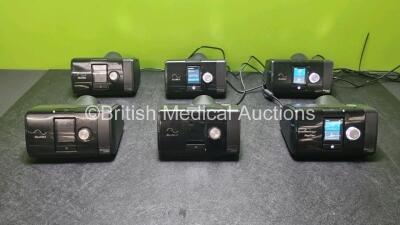 6 x ResMed AirSense 10 Autoset CPAP Units with 6 x Power Supplies (All Power Up)