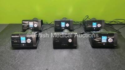 6 x ResMed AirSense 10 Autoset CPAP Units with 4 x Power Supplies (5 x Power Up, All with Humidifier Chamber Missing )