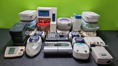 Mixed Lot Including 3 x Respironics REMstar Auto M-Series,1 x Philips System One Humidifiers 3 x ResMed AutoSet Spirit II EPR S8 CPAP Units, 1 x Omron intelli sense Unit, 1 x Puritan Bennett Goodknight 420 CPAP, 1 x Boscarol SRL Unit, 1 x Philips Respiron