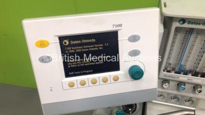 Datex-Ohmeda Aestiva/5 Anaesthesia Machine with Datex-Ohmeda 7100 Ventilator Software Version 1.4 with Bellows, Absorber and Hoses (Powers Up) *ANVK00566* - 2