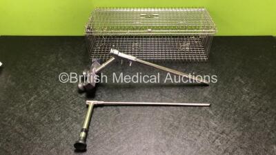 Job Lot Including 1 x R Wolf 8840.401 40 Degree Transanal Endoscopic Microsurgery Instrument Scope (Clear View) with 1 x R Wolf 4840.501 50 Degree TEM Instrument Scope (Very Clear View) in Metal Sterilization Basket