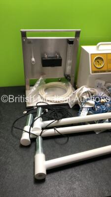 Mixed Lot Including Doct Wall Mounted Anaesthesia Machine, 3 x Luvis Light Arms, 1 x Sam Medical Suction Pump (Powers Up) and Selection of Patient Monitoring Cables Including SPO2 - 2