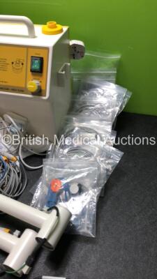 Mixed Lot Including Doct Wall Mounted Anaesthesia Machine, 3 x Luvis Light Arms, 1 x Sam Medical Suction Pump (Powers Up) and Selection of Patient Monitoring Cables Including SPO2 - 7