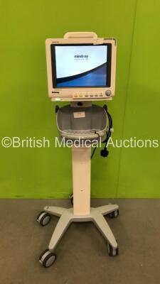 Mindray BeneView T5 Patient Monitor on Stand (Powers Up with Missing Light Cover-See Photo) *Mfd 2020*