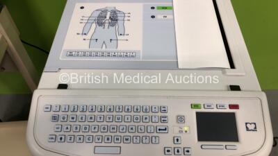 2 x Mortara ELI 350 ECG Machines on Stands (Both Draw Power with Blank Screens) *113450182362 / 113410178199* - 2