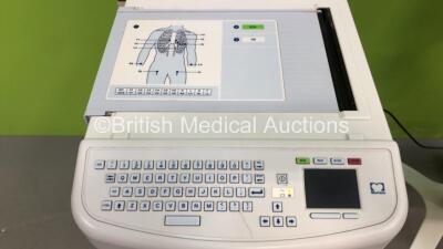 2 x Mortara ELI 350 ECG Machines on Stands (Both Draw Power with Blank Screens) *113450182362 / 113410178199* - 3