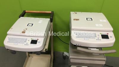 2 x Mortara ELI 350 ECG Machines on Stands (Both Draw Power with Blank Screens) *113450182362 / 113410178199* - 4