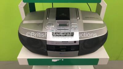 Medicart Trolley with 1 x Sony Trinitron Monitor, 1 x Aiwa CSD ED59 Radio Cassette Recorder and 1 x Zeiss Medilive Camera Control Unit (All Power Up) *SN 6201087, 383805* - 3