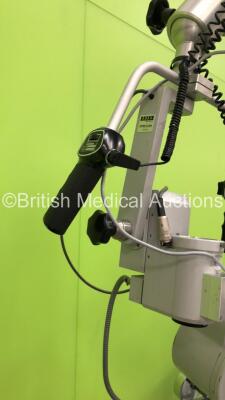 Zeiss OPMI 6-SH Surgical Microscope with f300 Lens, Zeiss Superlux 300 Light Source and Footswitch on Zeiss Stand (Powers Up - No Light) - 6