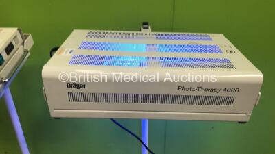 3 x Drager Phototherapy 4000 UV Lamps on Stands (All Power Up) *SN ASFH0048, ARMK0052, ARLD0010* - 2