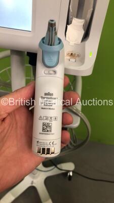 4 x Welch Allyn Connex SPOT Monitors on Stands with x Braun Thermoscan PRO 6000 Ear Thermometer (All Power Up) *SN 100044272118 / 100036162018 / 100044342118* - 3