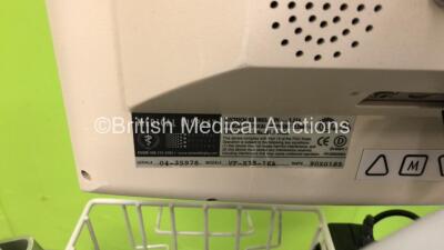 1 x GE ProCare Monitor on Stand with Leads and Power Supply (Powers Up) and 1 x Spacelabs Monitor and Module on Stand (No Power) - 4