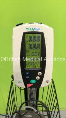 1 x Welch Allyn Vital Signs Monitor on Stand with Power Supply (Powers Up) and 1 x Fukuda Denshi Dynascope DS-7100 Monitor on Stand (Powers Up with Faulty Touch Screen) - 3