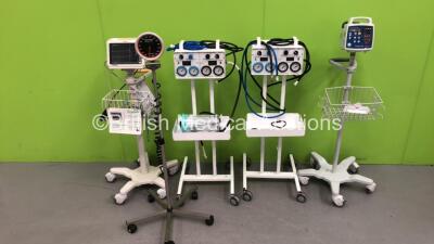 Mixed Lot Including 1 x Philips Sure Signs VM4 Patient Monitor on Stand with Leads (Powers Up) 1 x CSI Comfort Cuff 506N3 Series Patient Monitor on Stand (Powers Up) 2 x Anetic Aid Tourniquet Units on Stands and 1 x Welch Allyn BP Meter *SN AA7589, AA7700