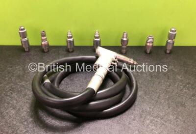 Job Lot Including 1 x Synthes Handpiece with Air Hose, 2 x Synthes 530.730 Drill Attachments, 2 x Synthes 530.750 Drill Attachments, 2 x Synthes 530.783 Ream Trinkle Attachments and 1 x Synthes 530.780 Ream Attachment