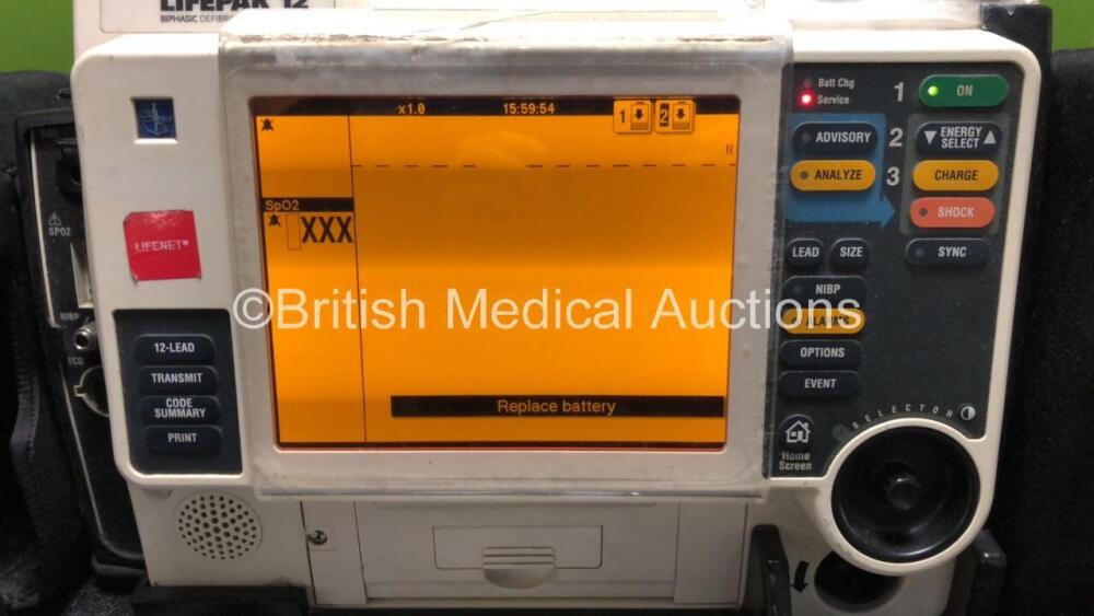 Medtronic Lifepak 12 Biphasic Defibrillator / Monitor with ECG, SpO2, NIBP,  CO2 and Printer Options with 5