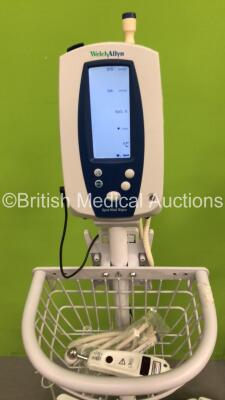 1 x Welch Allyn Vital Signs Monitor with Power Supply on Stand, 1 x CSI SpO2 Comfort Cuff with Power Supply on Stand with Lead (Both Power Up) and 1 x Exergen Temporal Scanner - 3