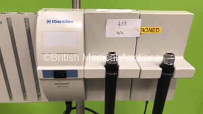 1 x Mortara ECG Trolley with Mortara AMxxSeries Cable and 1 x Riester ri-former Ophthalmic Unit on Trolley - 4