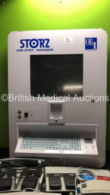 Mixed Lot Including 1 x Karl Storz Control Display/Workstation,1 x Welch Allyn 53NT0 Patient Monitor (Powers Up with E41 Error), 2 x Aqua Vision 4-Way Footswitches and 1 x Ethicon Endo Surgery Footswitch Ref FSW11 * Mfd 2011 * - 5