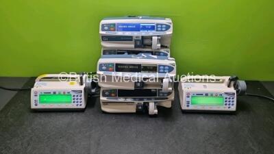 Job Lot Including 2 x Medfusion 3500 Syringe Pumps V.3.0.6 (Both Power Up) 2 x Alaris Guardrails Plus Carefusion CC Syringe Pumps (Both Power up) 1 x Alaris Carefusion GH Syringe Pump (Powers Up) 1 x Alaris Plus Carefusion GH Syringe Pump (Powers Up) and