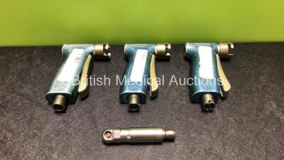 3 x MicroAire Pulse Lavage Ref 5740-100 Handpieces with 1 x MicroAire Zimmer Style Sagittal Saw 2250 Attachment