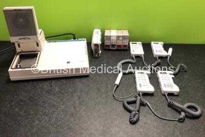 Mixed Lot Including 1 x Aurical Madsen HI-PRO Audiometer (Powers Up) 4 x Huntleigh Dopplers (All Missing Battery Covers, 1 x Missing Probe, 1 x Damage to Probe Casing - See Photos) 3 x Hewlett Packard Press Modules (All with Slight Damage to Casing - See 