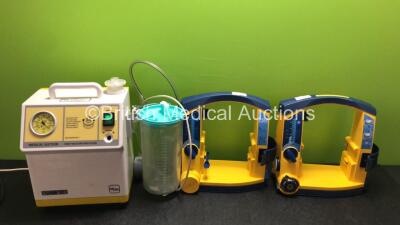 Job Lot Including 2 x Laerdal LSU Suction Units (Both Do Not Power Up with Damaged / Missing Casing - See Photos) and 1 x Sam 12 Mobile Suction Unit (Draws Power Does Not Power Up)