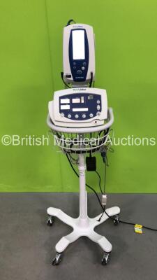 1 x Welch Allyn Spot Vital Signs Monitor on Stand with Power Supply and 1 x Welch Allyn 53N00 Monitor with Power Supply (Both Power Up)