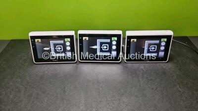 3 x Ambu aView Ref 405001000 Monitors with 3 x AC Power Supplies * 1 x New and Unused In Box* (All Power Up)