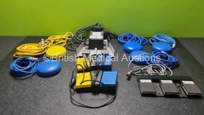 Job Lot Including 6 x Eschmann Electrosurgery Foot Switches, 1 x ValleyLab Cusa Ultrasonic Surgical Aspirator Foot Switch, 1 x Treadlite 2, 3 Pedal Footswitch and 2 x Unknown Brand Footswitches