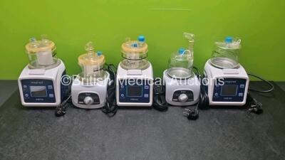 Job Lot Including 3 x Inspired Medical VHB15A Respiratory Humidifiers with 3 x Lids and 2 x Inspired Medical VHB10A Humidifier Heater Base with 2 x Lids (All Power Up)