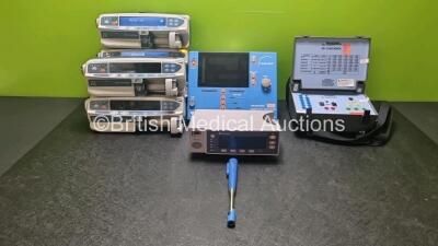 Mixed Lot Including 5 x Alaris Guardrail Plus CC Syringe Pumps (All Power Up) 1 x Neoprobe Gamma Detection System (Powers Up), 1 x Rigel Medical 601 Check Box with 2 x Cables (Cables), 1 x Nellcor Oximax N-600 Pulse Oximeter (Powers Up) and 1 x Neoprobe 2