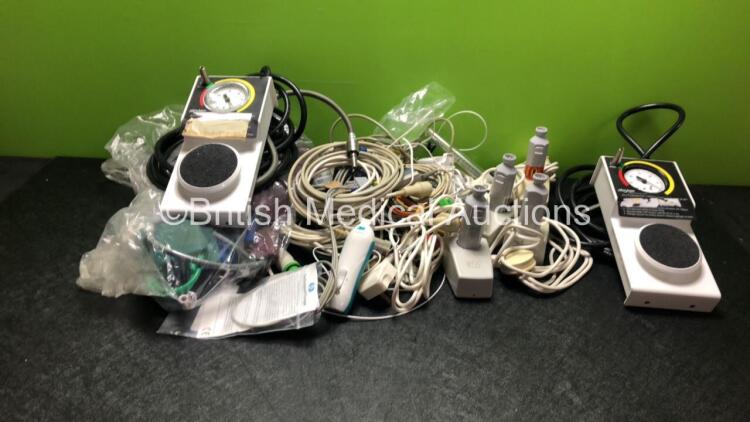 Mixed Lot Including 2 x Stryker Automatic High Vacuum Pumps, 5 x 3M Surgical Clippers and Various Patient Monitoring Cables