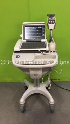 GE MAC 5500 HD ECG Machine on Trolley with Lead ECG Lead and Scanner (Powers Up) *SN SCD06435584PA