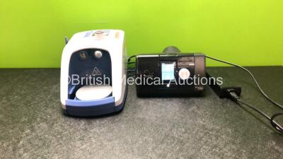 Job Lot Including 1 x Fisher & Paykel Airvo 2 Humidifier *Mfd - 2017* with Power Supply and 1 x ResMed Airsense 10 Autoset CPAP (Missing Casing - See Photo) with Power Supply (Both Power Up) *170501050361 / 23181469665*