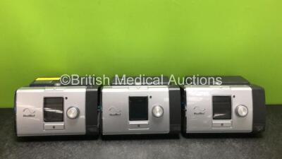 3 x ResMed Lumis 150 VPAP ST-A CPAP Units with 2 x Power Supplies (All Power Up, 2 x Missing Side Casing, 1 x Damage to Side Door - See Photos) *SN 22171371611 / 22181697226 / 22161293091*