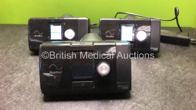 3 x ResMed Airsense 10 Autoset CPAP Units with 2 x AC Power Supplies (All Power Up) *SN 23161671941, 23201537428, 23201285657*