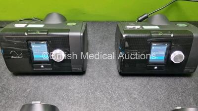 4 x ResMed AirSense 10 Elite Autoset CPAP Units with 4 x Power Supplies (All Power Up 1 x with Missing Cover On Case - See Photo) *EN 29021 / 29008 / 28998* - 4