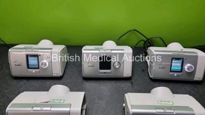 5 x ResMed AirCurve 10 Vauto CPAP Units (All Power Up, 3 x with Missing Cover on Case and 1 x with Missing Humidifier Chamber - See Photos) *EN 21485 / 24686 / 24045 / 24886 / 21487* - 4