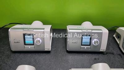 6 x ResMed AirCurve 10 Vauto CPAP Units (All Power Up, 4 x with Missing Cover on Case. All Missing Humidifier Chamber - See Photos) *EN 20818 / 21319 / 22760 / 22287 / 21789 / 27824* - 3