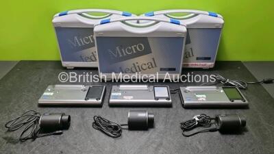 3 x Viasys Microlab Spirometers Software Version 2.29 with 3 x Power Supplies *EN 10846 / 10847 / 10848*