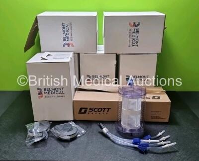 Mixed Lot Including 6 x Belmont Medical 3 Litre Reservoirs Ref 903-00018P and 20 x Scott Safety Particular Filters (All Unused)