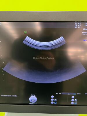 GE Voluson E10 BT17 OLED Flat Screen Ultrasound Scanner *Mfd - 10/2017* Software Version - EC320 with 4 x Transducers / Probes (1 x RIC5-9-D *Mfd - 05/2016*, 1 x RM6C *Mfd - 10/2017*, 1 x C1-5-D *Mfd - 09/2017* and 1 x C4-8-D *Mfd - 08/2017*) and Sony UP- - 6