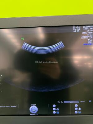 GE Voluson E10 BT17 OLED Flat Screen Ultrasound Scanner *Mfd - 10/2017* Software Version - EC320 with 4 x Transducers / Probes (1 x RIC5-9-D *Mfd - 05/2016*, 1 x RM6C *Mfd - 10/2017*, 1 x C1-5-D *Mfd - 09/2017* and 1 x C4-8-D *Mfd - 08/2017*) and Sony UP- - 8