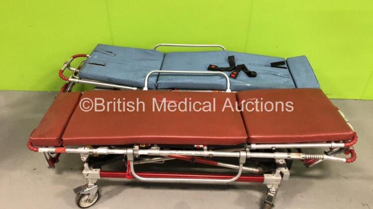 2 x Falcon Ferno Pegasus Ambulance Stretchers with Mattresses (Both Tested, 1 working 1 Hydraulics Not Working)