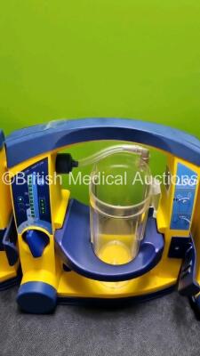 4 x Laerdal LSU Suction Units with 4 x Cups All with Missing Lids (All Power Up) *SN 78161071918 / 78200441931 / 78020437659 / 78440564022* - 4