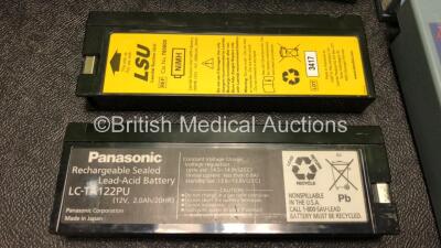 Job Lot Including 3 x Ref 6500-101-010 Batteries, 1 x Physio Control Ref 21330-001176 Battery, 1 x LSU Battery, 1 x Panasonic Rechargeable Lead Acid Battery, 2 x Zoll AED Pro Battery Packs and 10 x Philips FR2 M3863A Batteries *All Untested* - 6