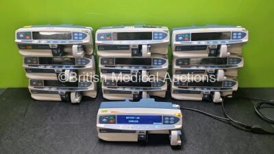 10 x CareFusion Alaris GH Guardrails Plus Syringe Pumps (All Power Up, Some with Damage to Casing - See Photos) *SN 800207146 / 800207152 / 135102159 / 800207254 / 800202607 / 8002628802 / 800207158 / 27001790 / 800206985 / 800206982* *99H*